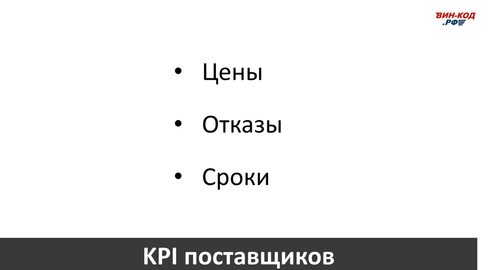 Основные KPI поставщиков в Новокузнецке